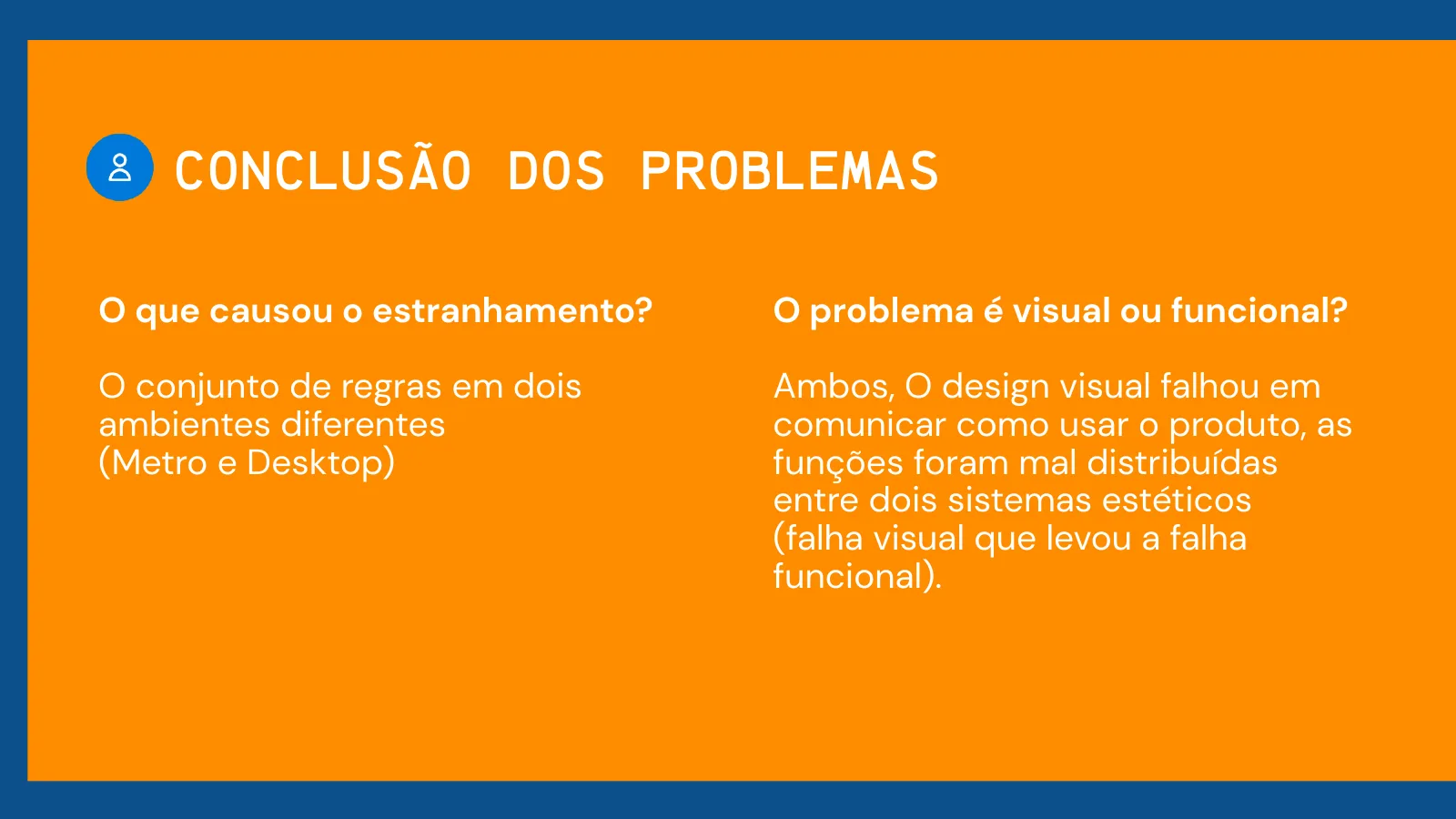 Slide da conclusão dos problemas do Windows 8.